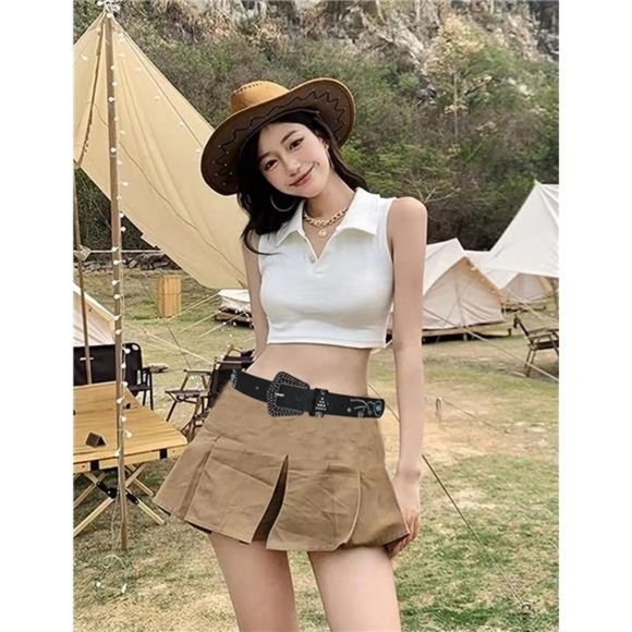 TOPACC Women Men Western Cowgirl Cowboy Country Girl Fashion Belt for Jeans Pant main image 7